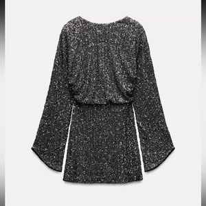 Zara Sequin Long Sleeve Dress